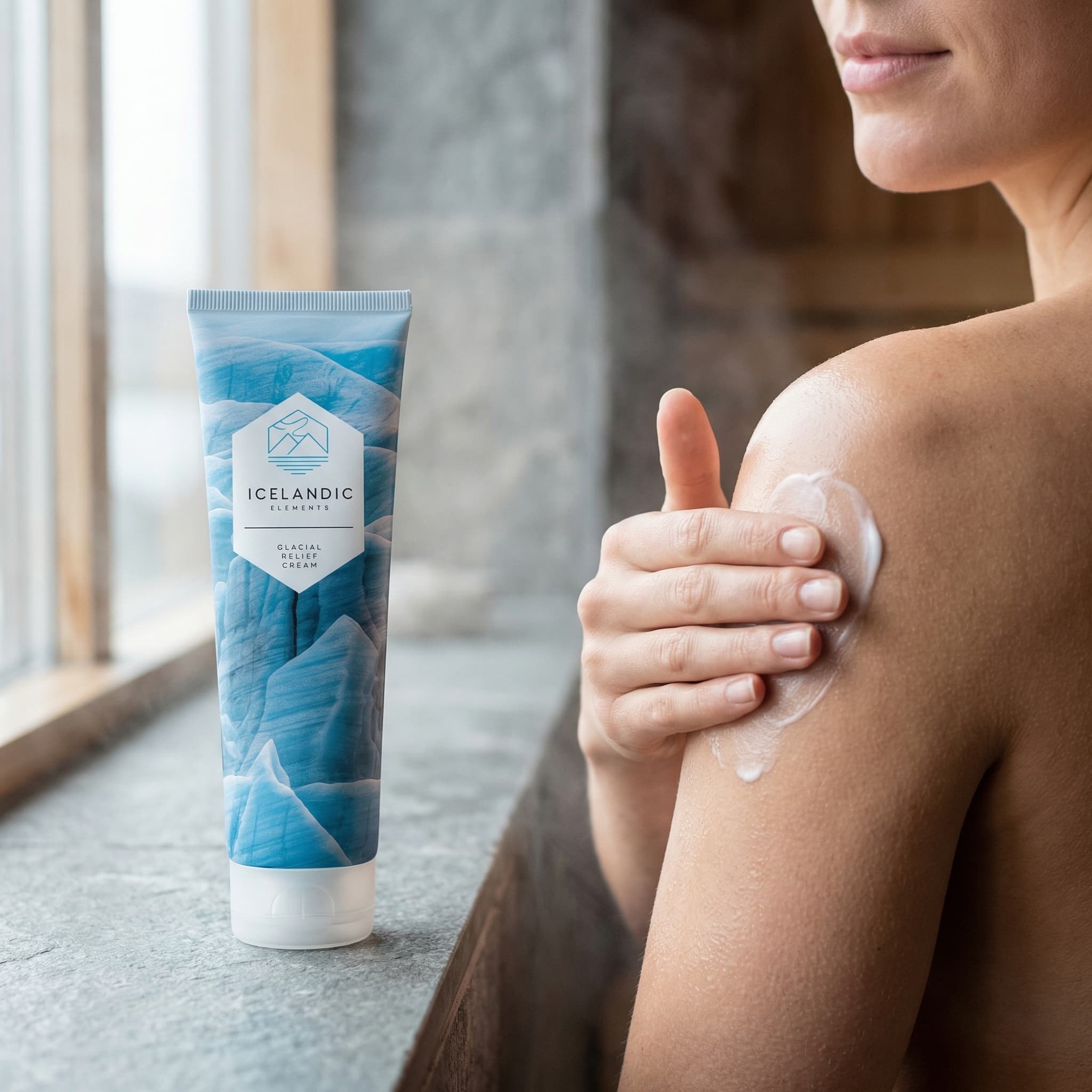 Glacial Relief Cream — in use